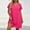 Hot Pink, variant on Fnooota Plus Size Summer Dresses for Women, Holiday V Neck Casual Short Sleeve Womens Midi Dresses Brown Size XL-5XL