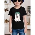 thumbnail image 1 of Boys' Summer Short-Sleeve Cotton T-Shirt with Cute Ghost Print - Breathable, Soft, and Stylish for Kids and Unisex Students, Casual Crew Neck Tee, Casual Summer Wear | Playful Print Tee | Comfortable, 1 of 6