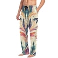 thumbnail image 5 of Men's Sleep Pants Lightweight Pjs Sleepwear Comfortable Lounge Pants Bottom Pants with Pocket Abstract Feather Pattern, 5 of 7