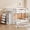 White-1, variant on Bellemave Twin Over Twin Bunk Bed with Storage, Wood Low Bunk Bed with 4 Drawers and 3 Shelves, Twin Floor Bunk Bed Frame for Kids Teens - Gray