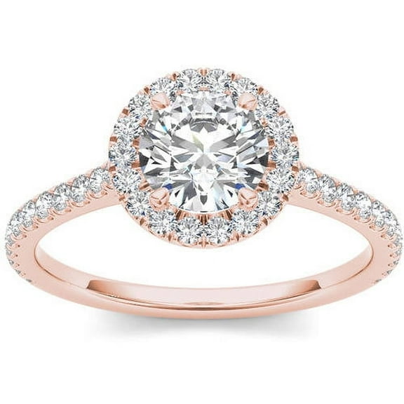 1-1/4 Carat T.W. Diamond Single Halo 14kt Rose Gold Engagement Ring