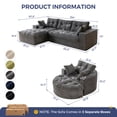 thumbnail image 5 of BYBYME Sofa Couch and Round Chaise Lounge,L Shaped Cloud-Plush Corduroy Boneless Floor Sofa Bed,Tufted Upholstered Sleeper Chair for Living Room,Dark Grey, 5 of 7