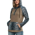 thumbnail image 4 of Sudadera con capucha de manga larga con estampado de leopardo, diseño de costura, sudadera con capucha para mujer con bolsillo para el hogar, viajes, oficina, 4 of 6