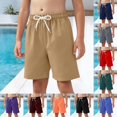 thumbnail image 6 of Mnyotv Boys Athletic Shorts with Pockets Drawstring Elastic Waist Wide Leg Shorts Summer Clothes Size 7-8 Years, 6 of 6