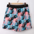 thumbnail image 7 of Tisuna Beach Swim Shorts For Mens Floral Print Drawstring Elastic Waist Straight Leg Trunks Fashion Lightweight Men'S Pool Beach Party Casual Daily Wear Sky Blue Size S, 7 of 7