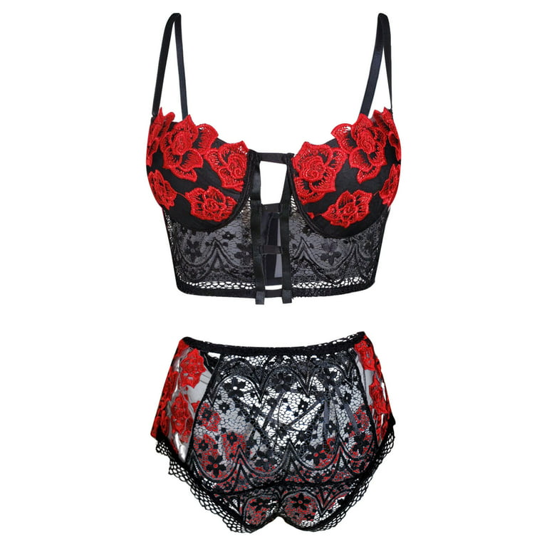 Sexy Lace Bra And Panty Set Back For Women Blue Deep V, Super Push Up,  Seamless Underwear For Small Breasts Black/Red Y200708 From Luo02, $9.12