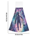 thumbnail image 6 of Yayeee Kitchen Hanging Hand Towels Set of 2 with Loop Bathroom Absorbent Tie Towel, Astronaut Pattern, 6 of 7