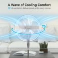 thumbnail image 4 of Ventilador de pie oscilante Comfort Zone de 18 pulgadas con control remoto, 4 of 5