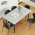 thumbnail image 2 of WisFor Sintered Stone Dining Table Kitchen Dinette Table Furniture with Sturdy Metal Legs,47.2in,Glossy White, 2 of 9