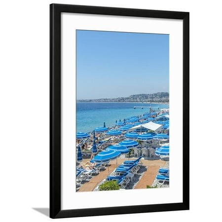 Beach in Nice, Cote d'Azur, France Framed Print Wall Art By Jim