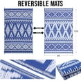 thumbnail image 2 of Outdoor Rug Waterproof 8x10 ft, Reversible Outdoor Plastic Straw Rug, Boho Patio Rug, Indoor Outdoor Carpet, RV Mat Outside for Patio, Camp, Picnic, Balcony, Deck, Backyard,Blue & White, 2 of 12