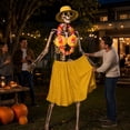 thumbnail image 5 of Giant Skeleton Costume Set for Halloween Display with Bikini Style Outfit Hat Sunglasses Lei and Skirt for Yard Decor, 5 of 8