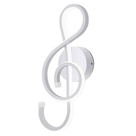 

Xewsqmlo 2pcs LED Musical Note Wall Lamp Bedside Spiral Night Light (Warm Light)(White)