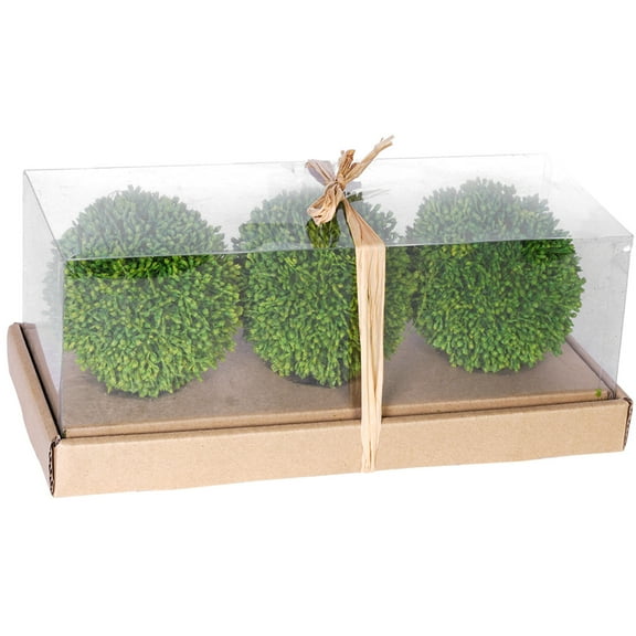 A&B Home Artificial Foliage Decorative Balls, 4-Inch, Green, Set of 3