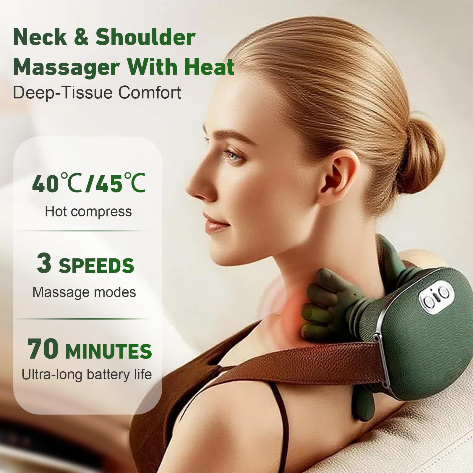 JMLPxx Neck Massager With Heat For Pain Relief Deep Tissue Cordless Neck And Shoulder Massager With Heat And Fingers Bionic Hand Electric Cervical Back Massagers