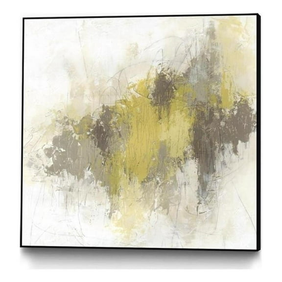 Giant Art Canvas 20x20 Saffron Abstract I Framed in Yellow