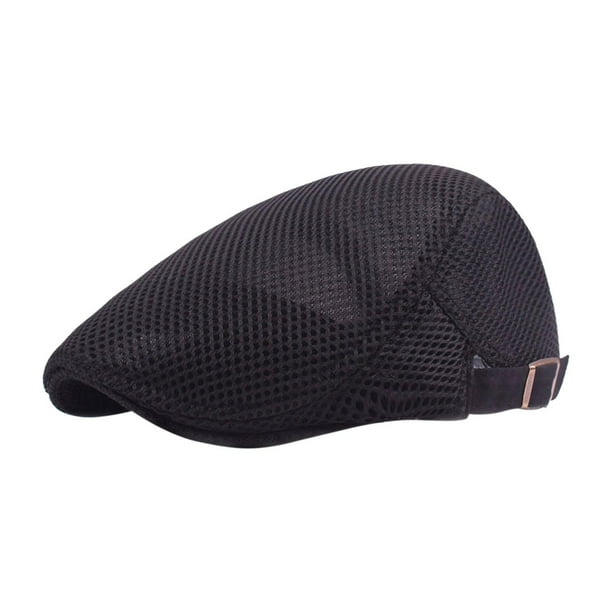 Gorra plana de malla jinwen para hombre sombrero de pintor negro ajustable