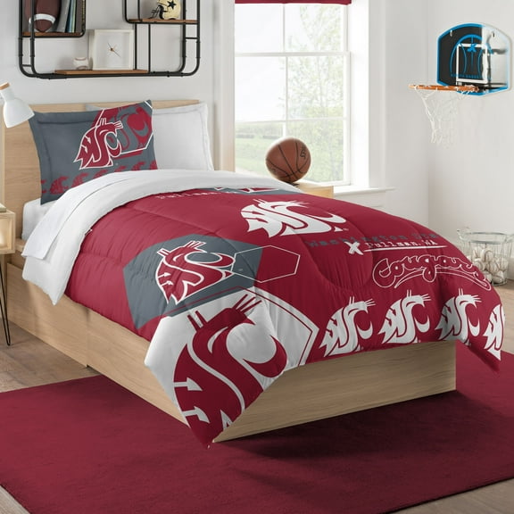 The Northwest Group Washington State Cougars Hexagon Twin Comforter & Sham Set