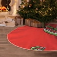 thumbnail image 5 of Daiia Cool Crocodile With Sunglasses Drawing Merry Christmas Tree Skirt , Xmas Large Lace-up Tree Skirt, Santa Snowflakes Rustic Home Decorations New Year Party Farmhouse Decor-48", 5 of 6