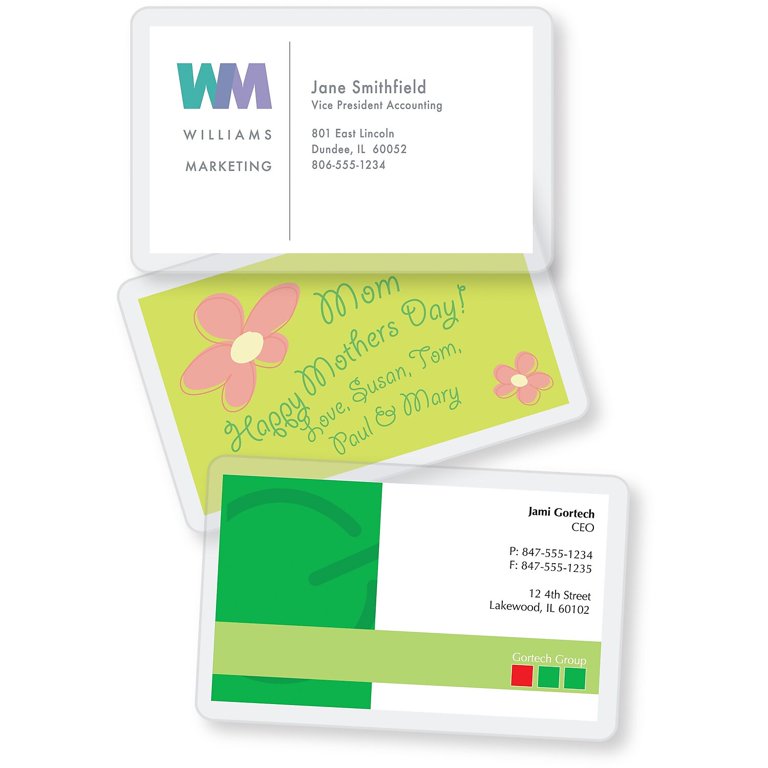 Four) Fellowes Laminating Sheets, Self Adhesive, 2.55 X 3.74 ,5