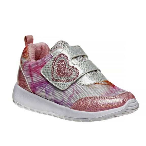 Laura Ashley Hook and Loop Closure Girl Sneakers, Pink Silver, Size: 8