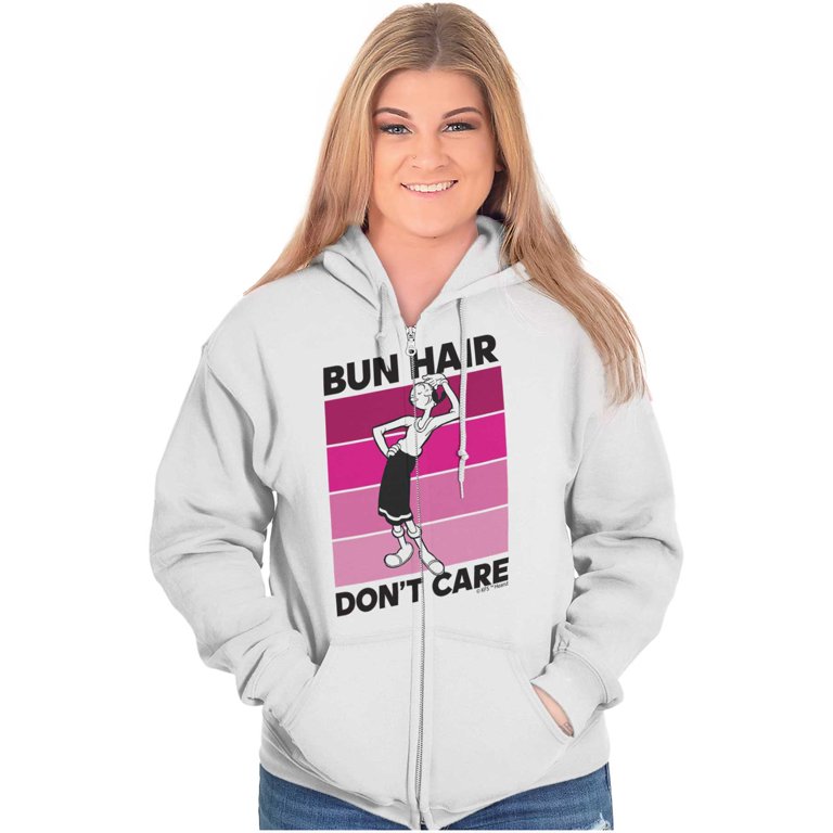 Bun Hair Don't Care Olive Oyl Popeye Zip Hoodie Sweatshirt Women