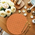 thumbnail image 2 of Orange Morocco Round 13 Inch Placemats Set of 2, Geometric Leaf Diamond Lattice Abstract HeatResistant Non Slip Place Mats for Dining Table, Wipeable Braided Kitchen Table Mats for Housewarming, 2 of 9