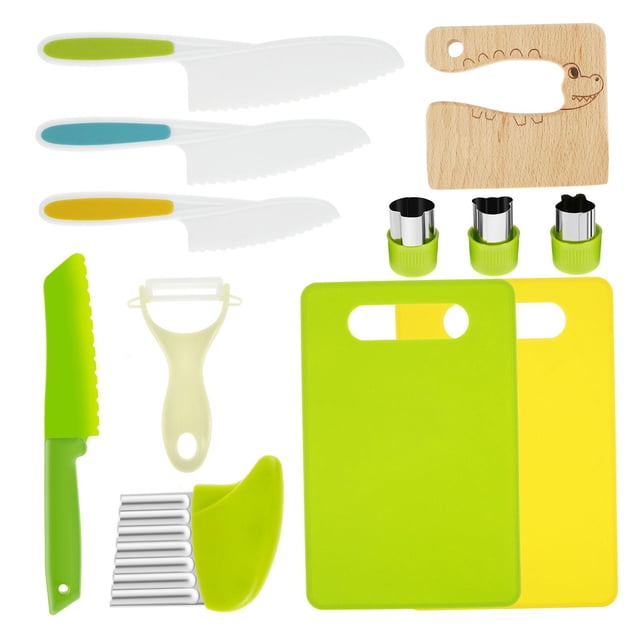 DOLITY Children Cutting Set and Peeler Chef Cooking Tool for Kids Vegetables 12Pcs