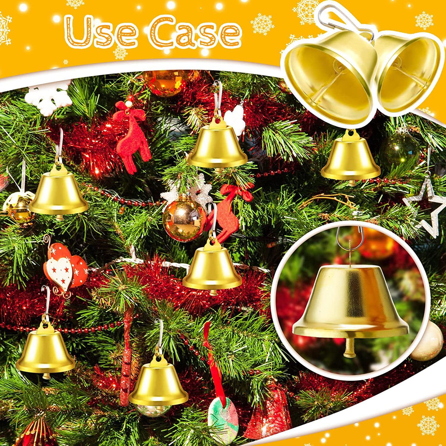 200Pcs Christmas Hanging Bell Xmas Jingle Bells Bell Christmas Decor Door  Bells Dog Bells Charm Miniature Bells Tiny Bells Jewelry Making Supplies