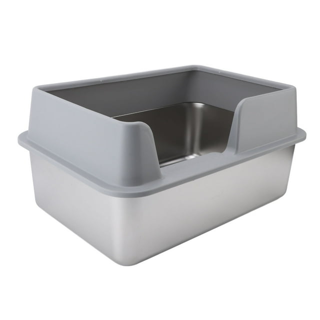 Cat Litter Box with High Enclosed Side,Stainless Steel Litter Box Stainless Steel Litter Box Enclosed Stainless Steel Large Cat Litter Box XL Litter Box for Multiple Cats