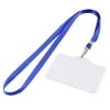 Unique Bargains Plastic ID Card Holder Lanyard Name School Office Bank Students Stationery Blue w Neck Strap