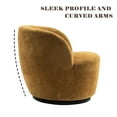 thumbnail image 6 of Kidol & Shellder Swivel Accent Chair Furry Round Barrel Chair 360 Degree Sofa Club Armchairs for Living Room Bedroom, Yellow, 6 of 6