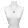 thumbnail image 3 of Delight Jewelry Silvertone Blue Evil Eye Good Luck Silver-tone You Mean the World to Me Ring Necklace, 18", 3 of 4
