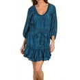 thumbnail image 3 of Rebecca Taylor Python 3/4 Sleeve Silk Shirt Dress Tunic, Jade (0, Jade), 3 of 6