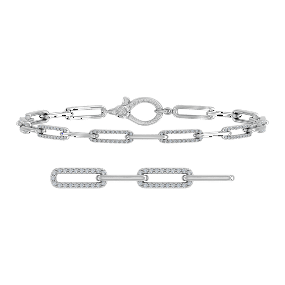 1/2 Carat Diamond Link Bracelet in 10K White Gold (7 Inch)