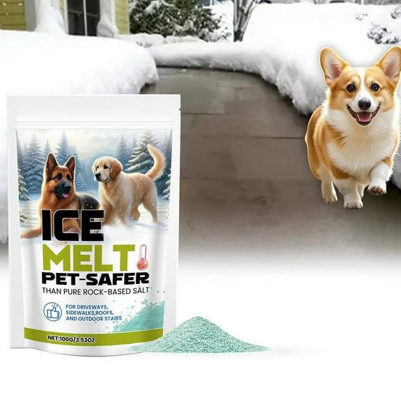 Pet-Safe Ice & Snow Melter for Concrete, Fast-Acting Non-Corrosive Sidewalk Deicer Easy Clean-Up Winter Ice Remover