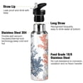 thumbnail image 3 of Yayeee 20oz Insulated Water Bottle Double Wall Stainless Steel with Flip Straw Lid, White Sea Plants, 3 of 7