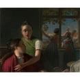 thumbnail image 2 of Johann Peter Krafft 24x20 Black Ornate Framed Double Matted Museum Art Print Titled: Four Girls in a Room (1816-1819), 2 of 5