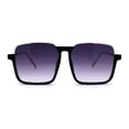 thumbnail image 3 of Bottom Half Rim Rectangular Retro Hipster Sunglasses Black Silver Smoke, 3 of 4