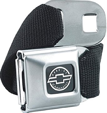 Buckle-Down Licensed Chevrolet Camaro Seatbelt Belt – 1.5" Nylon, Black, Men's Size 24-42