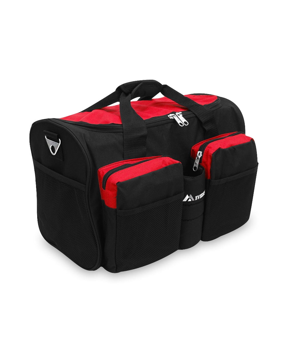 Everest Unisex 20” Sports Duffel Bag with Wet Pocket, Red