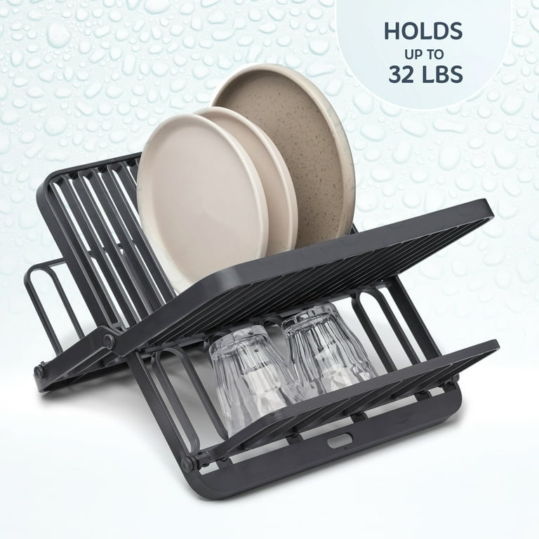 Collapsible Dish Drying Rack, Fold Flat Dish Drying Rack with