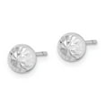 thumbnail image 2 of Auriga 925 Sterling Silver Rhod-plated Diamond Cut 6mm Stud Earrings for Women(L-6mm, W- 6mm), 2 of 5