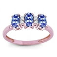 thumbnail image 3 of Star K� Genuine Tanzanite 3 Three Oval Stones Promise Ring Wedding Band, 3 of 9