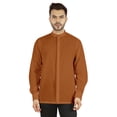 thumbnail image 1 of Bestman Mens Solid Shirt Mandarin Collar Long Sleeve Button-Up Formal Shirts Office Wear, 1 of 7