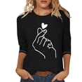 thumbnail image 3 of YanHoo 3/4 Sleeve Shirts for Women Tshirts Women Graphic Tees Vintage 3/4 Sleeve Dressy Casual 3/4 Sleeve Top Crewneck Loose Fit 2024 Fall Savings Walmart Prime, 3 of 4