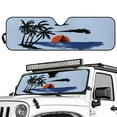 thumbnail image 2 of Uorisanigo Windshield Sunshade for Jeep Wrangler JK JKU JL JLU 1997-2025 & Jeep Gladiator JT 2020-2024 Sunset Palm Trees Blue Car Sun Shade Sun Visor Protection Blocks UV Rays and Keep Car Cool, 2 of 7