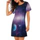 thumbnail image 2 of Fotbe Planets Stars And Galaxies1 Bata de Dormir para Mujer con Estampado, Camisón de Algodón de Manga Corta, Ropa de Dormir Casual, 2 of 6