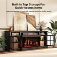 thumbnail image 3 of Sonegra 36 Inch Fireplace TV Stand with LED Light, Entertainment Center with 3-Sided Glass Fireplace for TVs up to 80", TV Console, Black, 3 of 9