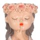 thumbnail image 5 of Maceta con forma de cabeza de niña para flores, jarrón, maceta, decoración del hogar Falda blanca, 5 of 7